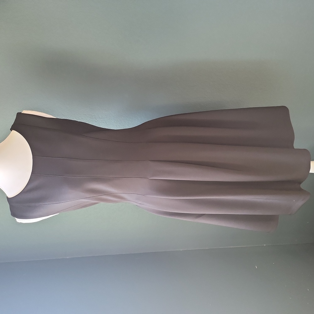 Calvin Klein Black Fit And Flare Pleated Dress 6